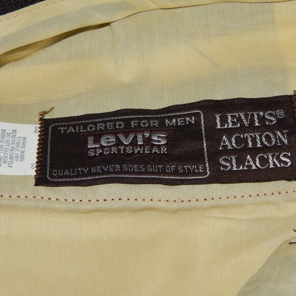 Vintage Mens Levis Brown Leisure Action Suit Set Jacket Size 42R Pants 32x28 - Picture 4 of 4